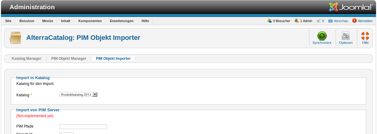 AlterraCatalog - PIM Objekt Importer AlterraCatalog - PIM Objekt Importer