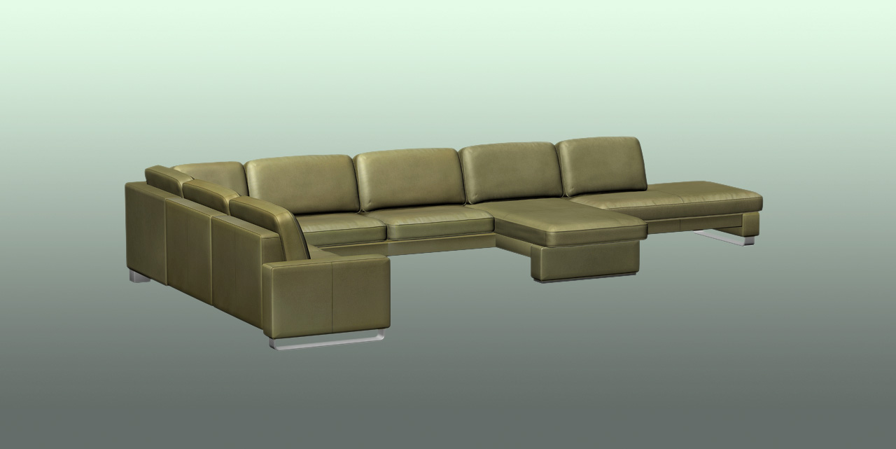 Gerendertes Bild Sofa gr&uuml;nes Leder